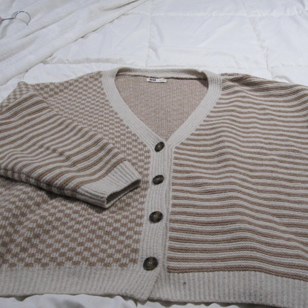 Oversized Boyfriend Boxy Patterned Cardigan